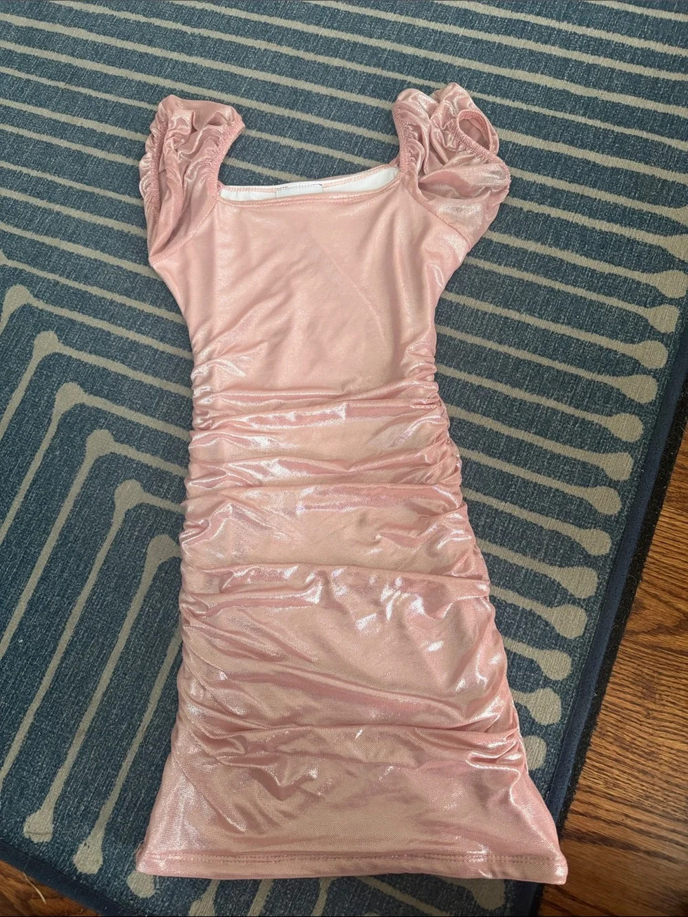 Girls' Shimmery Pink Ruched Formal Dress